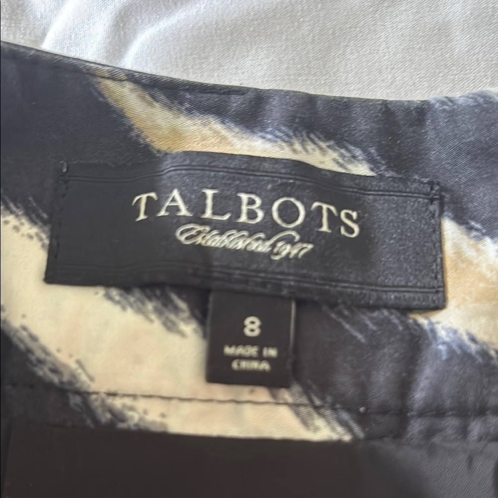 Talbots Black and Tan Midi Pencil Skirt - Picture 2 of 4